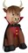 3.5' Gemmy Airblown Inflatable Halloween Highland Cow as Vampire Yard Decoration 554026